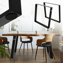 Set van 2 tafellopers 80GRAD helling 75x72 cm zwart profiel 8x2 cm staal ML-Design