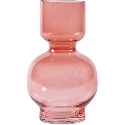 PTMD Selino Ronde Vaas - H20 x Ø10 cm - Glas - Roze