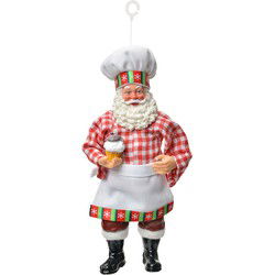 Clayre & Eef Kersthanger Kerstman Wit Textiel