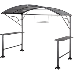 HESPERIDE HIXA BBQ Overkapping - Carport - voor BBQ accesoires - 227x150x296cm - Staal - Zwart
