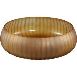 PTMD Schaal Lavanya - 30x30x9 cm - Glas - Bruin