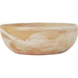 MUST Living Bowl Rafael Brown/White large,12xØ33 cm, resin brown/white swirled