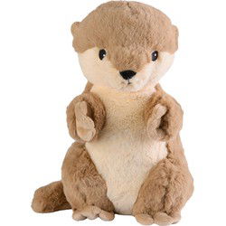 Magnetron knuffel - otter - lichtbruin/creme - 28 cm - pluche - Opwarmknuffels