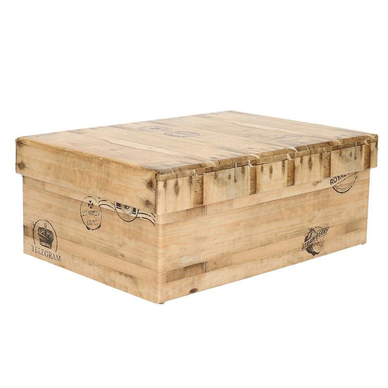 5Five Opbergdoos/box - houtkleur - L28 x B19 x H10 cm - karton - Opbergbox - 