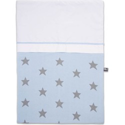 Baby's Only Gebreid baby dekbedovertrek Star - Baby Blauw/Grijs - 100x135 cm