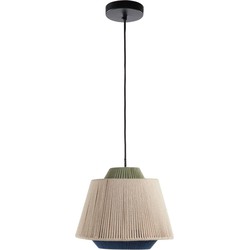 Kave Home - Yuvia katoenen plafondlamp met beige en blauwe afwerking