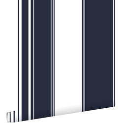 ESTAhome behang strepen marine blauw - 53 cm x 10,05 m - 136417