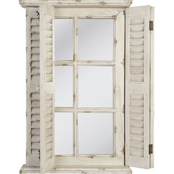 Clayre & Eef Spiegel  46x71 cm Wit Hout Rechthoek Grote Spiegel