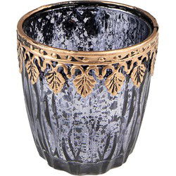 Clayre & Eef Theelichthouder Grijs Glas