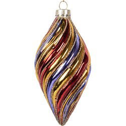 Clayre & Eef Kerstbal Ø 6x13 cm Meerkleurig Glas