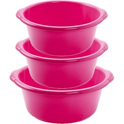 Voordeelset multi-functionele kunststof teiltjes roze in 3-formaten - Afwasbak