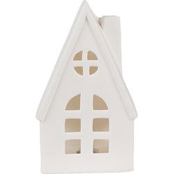 Clayre & Eef Decoratie Huis met LED 9x6x15 cm Beige Porselein