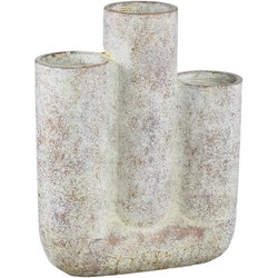 PTMD Bloempot Pipes - 27x10x35 cm - Cement - Creme
