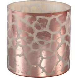 PTMD Desiree Windlicht Giraffe - H20 x Ø20 cm - Glas - Goud