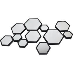 LOFT42 Hexa Multispiegel - Zeshoek - Zwart - 120x70cm