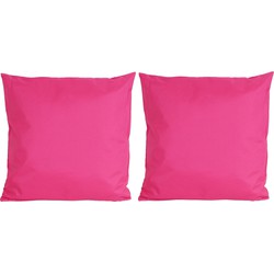 8x Buiten/woonkamer/slaapkamer kussens in het fuchsia roze 45 x 45 cm - Sierkussens