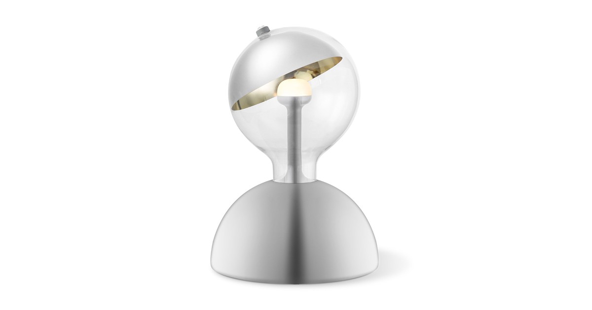 Move Me tafellamp Bumb - chroom / Sphere 5,5W - zilver goud