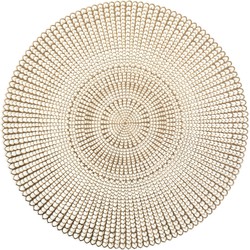 Zeller Placemat - 4x - rond - goudkleurig - met gaatjes - 41 cm - Placemats