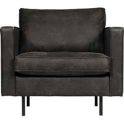 BePureHome Rodeo Classic Fauteuil - Recycle Leer - Zwart - 83x98x88