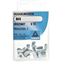 Vleugelmoer m4 verz 8st
