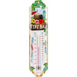 Nostalgic Art Binnen/buiten thermometer - Tiki Bar - Wit - 28 x 6.5 cm - Buitenthermometers