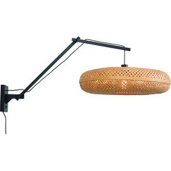 Wandlamp Palawan - Bamboe Zwart/Naturel - 105x60x55cm