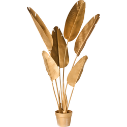 BANANA TREE - Kunstplant - Goud - 123 cm - Synthetisch materiaal