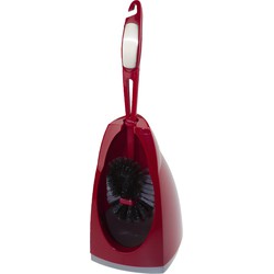 Buemag Toiletborstel - met randreiniger en houder - rood - 41 cm - Toiletborstels