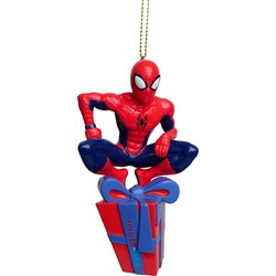 Ornament plastic spiderman present l8cm