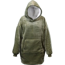 Oversized fleece hoodie diepgroen