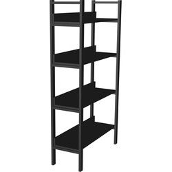 4livingz Retro Boekenkast met 4 planken 30x80x144 cm - Zwart/Bruin