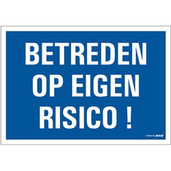 Combi-Bord 23x33 cm Betreden op eigen risico