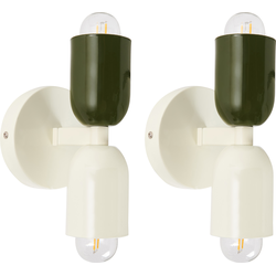 Beliani TOPI - Muurlamp-Wit-IJzer