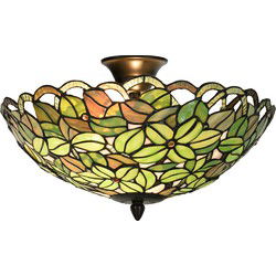 Lumilamp Plafondlamp Tiffany Groen Glas