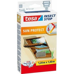 1x Tesa vliegenhor/insectenhor met zonwering zwart 1,2 x 1,4 meter - Raamhorren