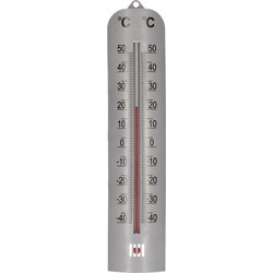 Thermometer voor de huiskamer binnen 27 x 6 cm van kunststof - Buitenthermometers