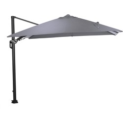 Hawaii Lumen parasol - 300x300 cm - carbon black - licht grijs