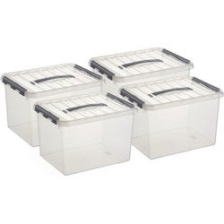 Sunware opbergbox - 12x stuks - transparant - 22L - 40 x 30 x 26 cm - Opbergbox