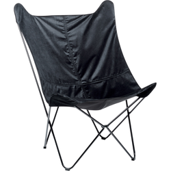 Beliani NYBRO - Fauteuil-Zwart-Fluweel