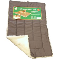 Ligkussen cozy duo grijs wit 75 x 47 cm