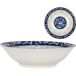 Clayre & Eef Schaal Wit Blauw Keramiek