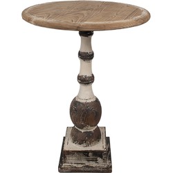 Clayre & Eef Bijzettafel Ø 62x81 cm Bruin Hout Rond