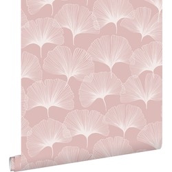 ESTAhome behang ginkgo bladeren zacht roze - 50 x 900 cm - 139372
