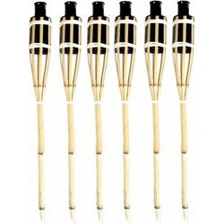 Tuinfakkels - 6x stuks - bamboe - met oliehouder - 60 cm - fakkels - Fakkels