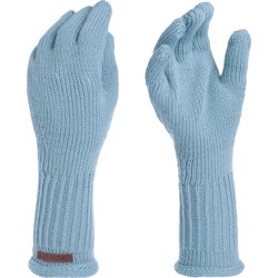 Knit Factory Lana Gebreide Dames Handschoenen - Polswarmers - Celeste - One Size