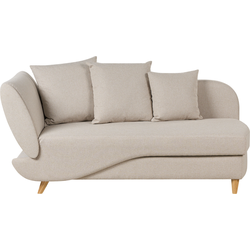 Beliani MERI - Chaise longue-Beige-Linnen