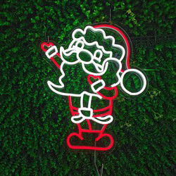 Groenovatie LED Neon Verlichting Bord "Kerstman", Incl. Adapter, 50x42cm, Rood/Wit
