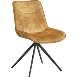 D - Brix - Eetkamerstoel Brix Lewis Cognac Geel - Stof - 55x64x85