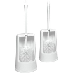 2x Witte toiletborstel / wc-borstel met houder 27 cm - Toiletborstels