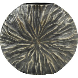 PTMD Lozac Grey alu round shaped pot wavy structure